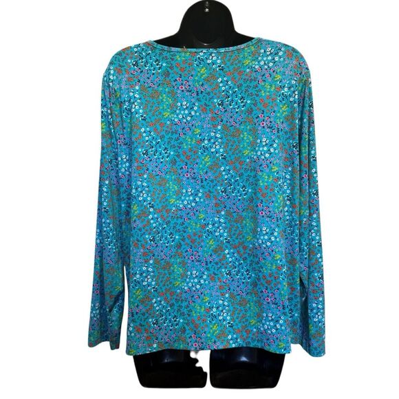 Land’s End Ditzy Floral Long Sleeve Rash Guard Athletic Tee Shirt Plus Sz 1X EUC - Picture 2 of 13